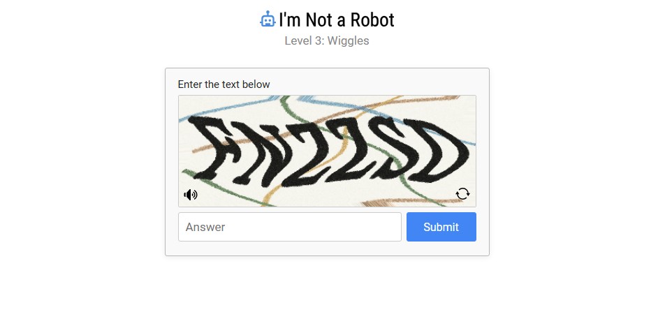 I'm not a robot Screenshot